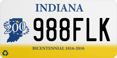 IN license plate 988FLK