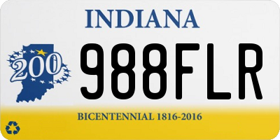 IN license plate 988FLR