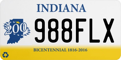 IN license plate 988FLX