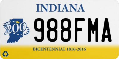 IN license plate 988FMA