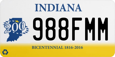 IN license plate 988FMM