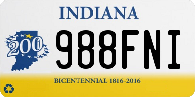 IN license plate 988FNI