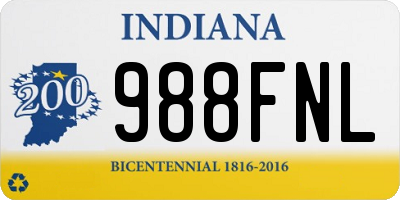 IN license plate 988FNL