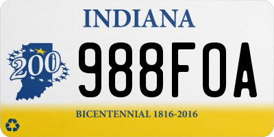 IN license plate 988FOA