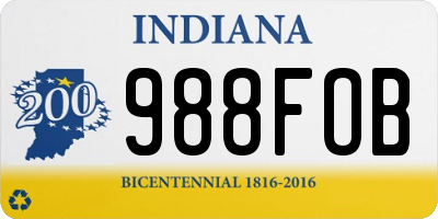 IN license plate 988FOB