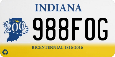 IN license plate 988FOG