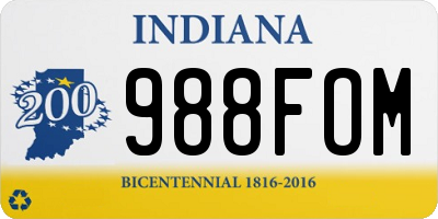 IN license plate 988FOM