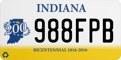 IN license plate 988FPB