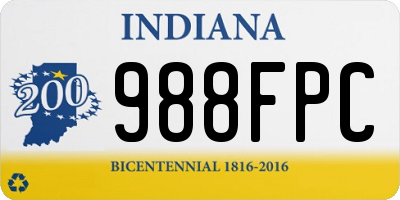 IN license plate 988FPC