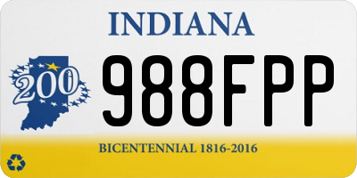 IN license plate 988FPP