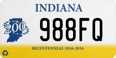 IN license plate 988FQ