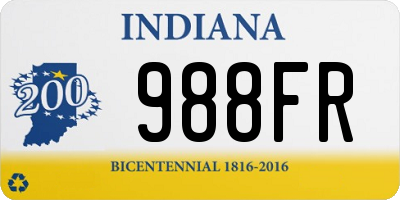 IN license plate 988FR