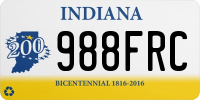 IN license plate 988FRC