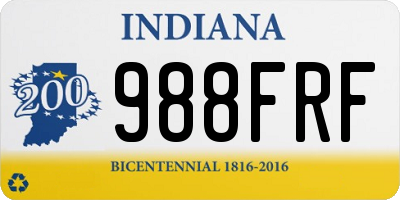 IN license plate 988FRF