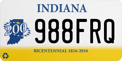 IN license plate 988FRQ