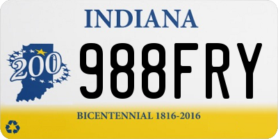 IN license plate 988FRY