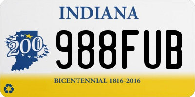 IN license plate 988FUB