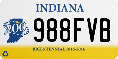 IN license plate 988FVB