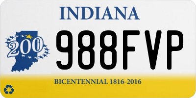 IN license plate 988FVP