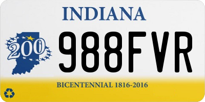 IN license plate 988FVR