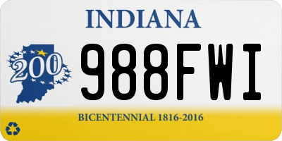 IN license plate 988FWI