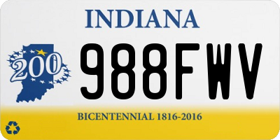 IN license plate 988FWV