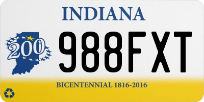 IN license plate 988FXT