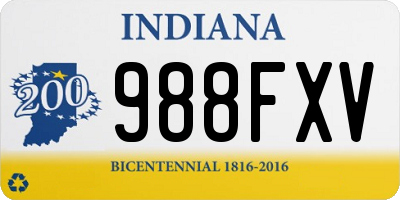 IN license plate 988FXV