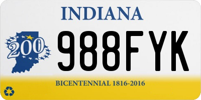IN license plate 988FYK