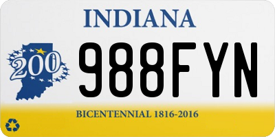 IN license plate 988FYN