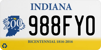 IN license plate 988FYO