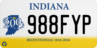 IN license plate 988FYP