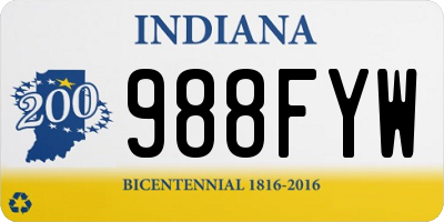 IN license plate 988FYW