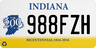 IN license plate 988FZH