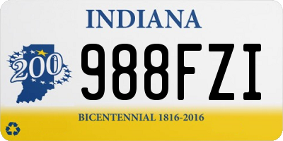 IN license plate 988FZI