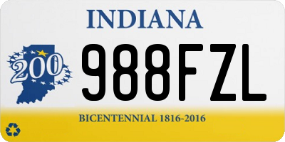 IN license plate 988FZL