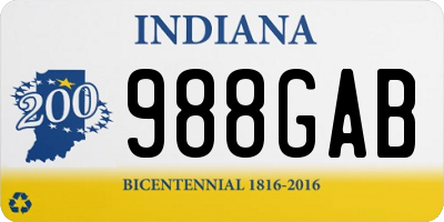 IN license plate 988GAB