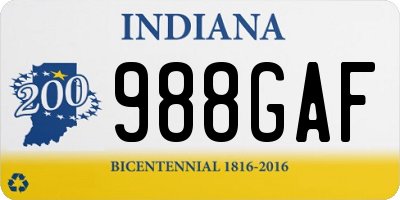 IN license plate 988GAF