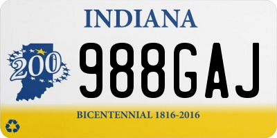 IN license plate 988GAJ