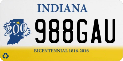 IN license plate 988GAU