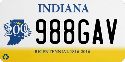 IN license plate 988GAV