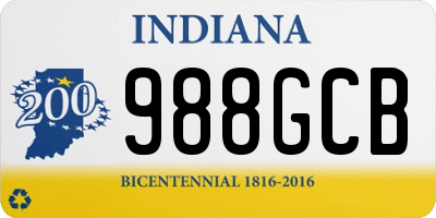 IN license plate 988GCB