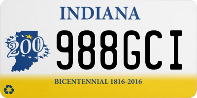 IN license plate 988GCI