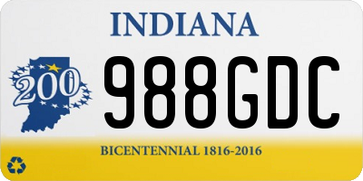 IN license plate 988GDC