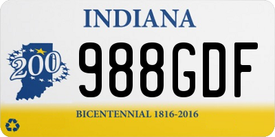 IN license plate 988GDF
