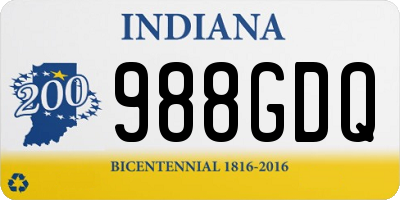 IN license plate 988GDQ