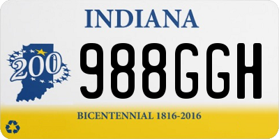 IN license plate 988GGH