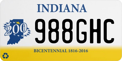 IN license plate 988GHC