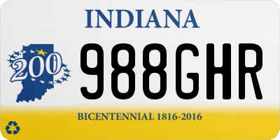 IN license plate 988GHR