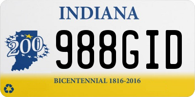 IN license plate 988GID